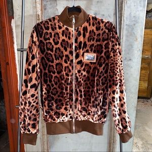Dolce & Gabbana Leopard Velour Velvet Jacket